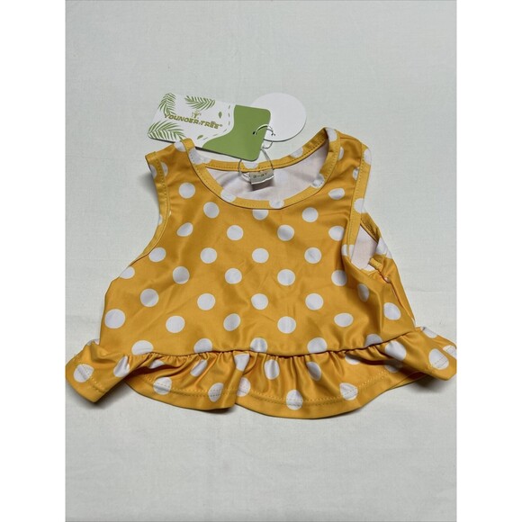 Younger Tree Size 2T-3T Yellow White Polka Dot 2 Piece Swimsuit - NWT - Picture 2 of 11
